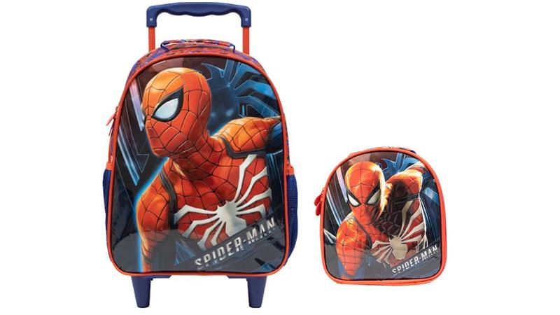 Imagem de Kit Escolar Spider Man Mochila de Rodas + Lancheira