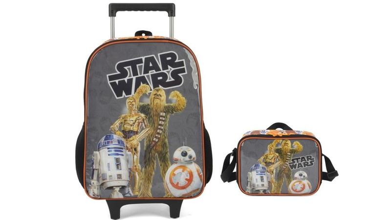 Imagem de Kit Escolar Star Wars Disney Mochila De Rodinha + Lancheira