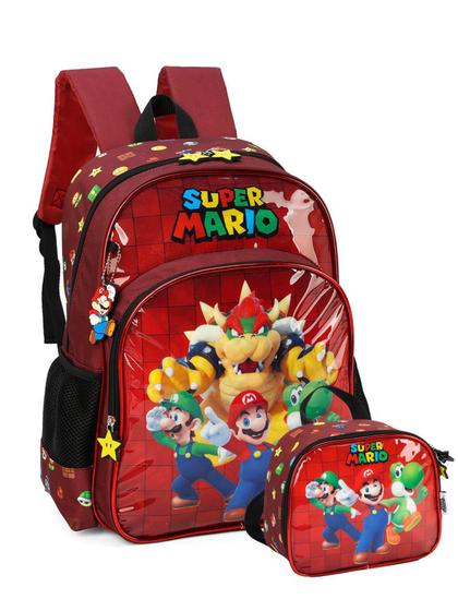 Imagem de Kit Escolar Super Mario Bros Mochila Reforçada + Lancheira V