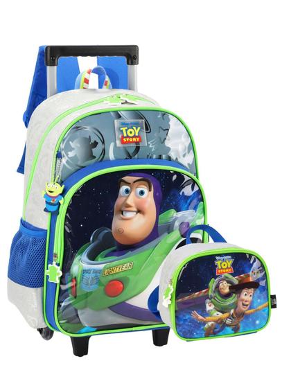 Imagem de Kit Escolar Toy Story Luxo Mochila Rodas Costas + Lancheira