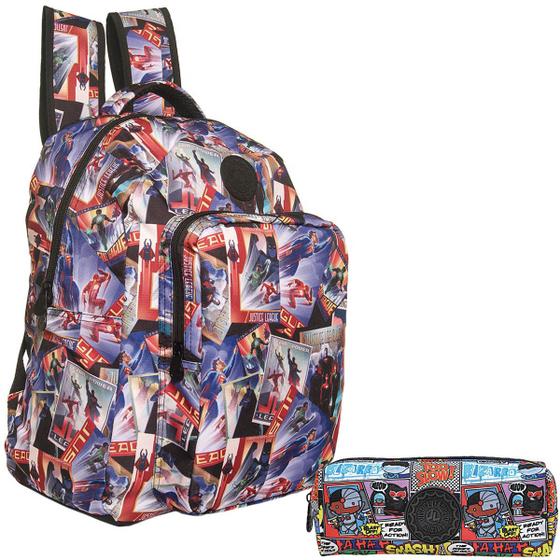 Kit Escolar Xeryus Liga da Justiça Teen Mochila + Estojo Menor preço em Kit Escolar Xeryus Liga da Justiça Teen Mochila + Estojo