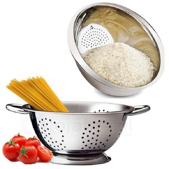 Imagem de Kit Escorredores de Massa + Arroz em Aço Inox