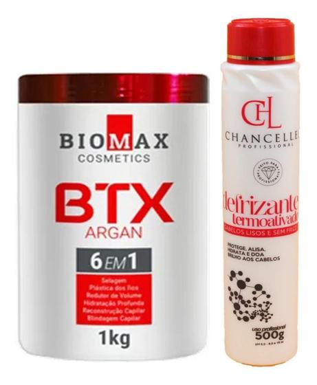 Imagem de Kit Escova Botox Capilar Biomax 6 Em 1 Redutor De Volume