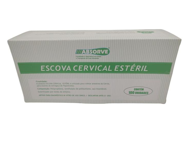 Imagem de Kit Escova Cervical Ginecológica Estéril Com 100 Unidades