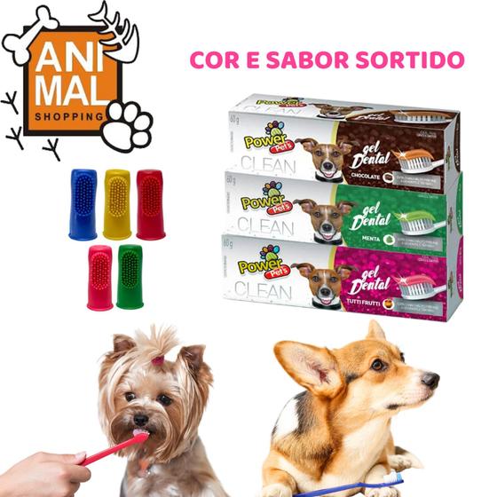 Imagem de Kit Escova e Pasta de Dente Para Cachorro Power Pets.