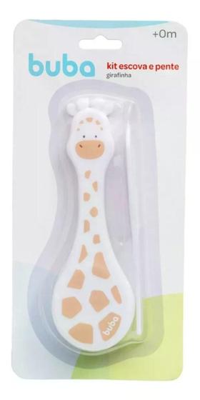 Imagem de Kit Escova E Pente Girafinha Girafa Infantil Bebê Buba - Girafinha