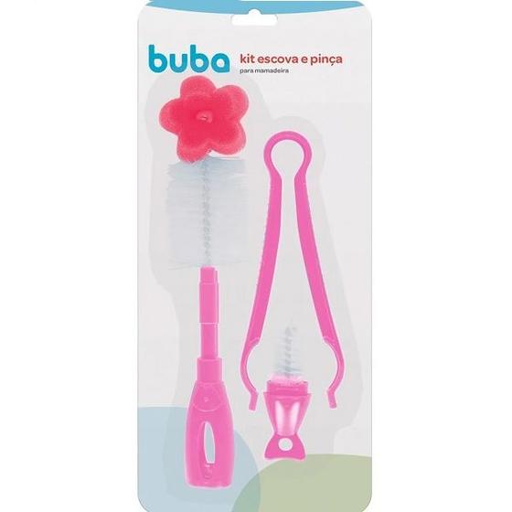 Imagem de Kit Escova e Pinça para Mamadeira Buba