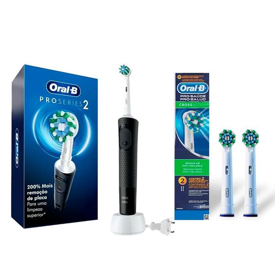 Kit Escova Elétrica Oral B Pró Series 2 Recarregável E Refil Para ...
