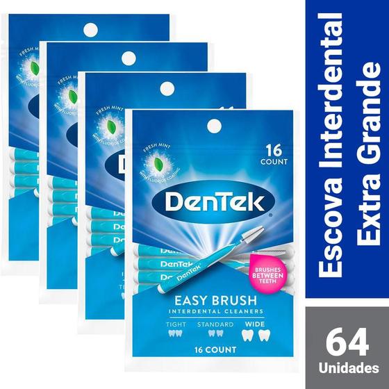 Imagem de Kit Escova Interdental Dentek Easy Brush Extra 64 unidades