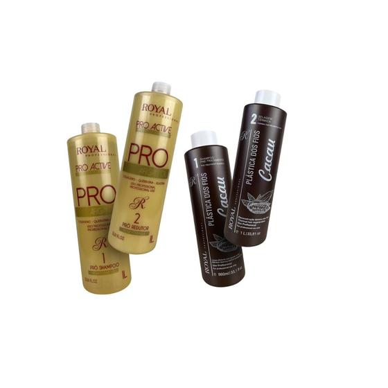 Imagem de Kit Escova Progressiva Royal Pro Argan + Plástica Cacau