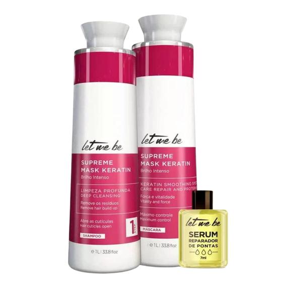 Imagem de Kit Escova Progressiva Supreme Mask Keratin Let Me Be 2x1L