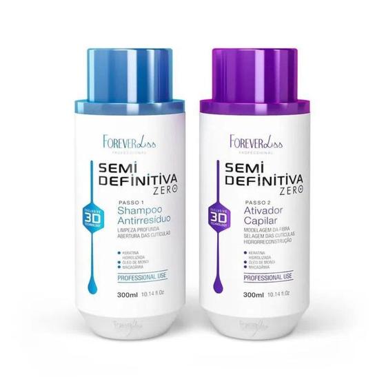 Imagem de Kit Escova Semi Definitiva Zero 2x 300ml Forever Liss