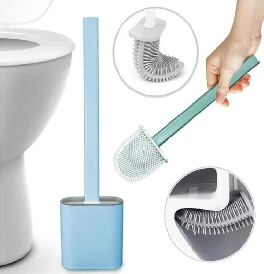 Kit Escova Suporte Sanitária Silicone Limpar Vaso Privada Banheiro - JODI
