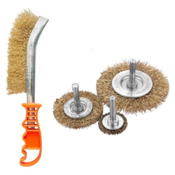 Imagem de Kit Escovas De Aço Com Cabo E Escova Circular Latonada Top