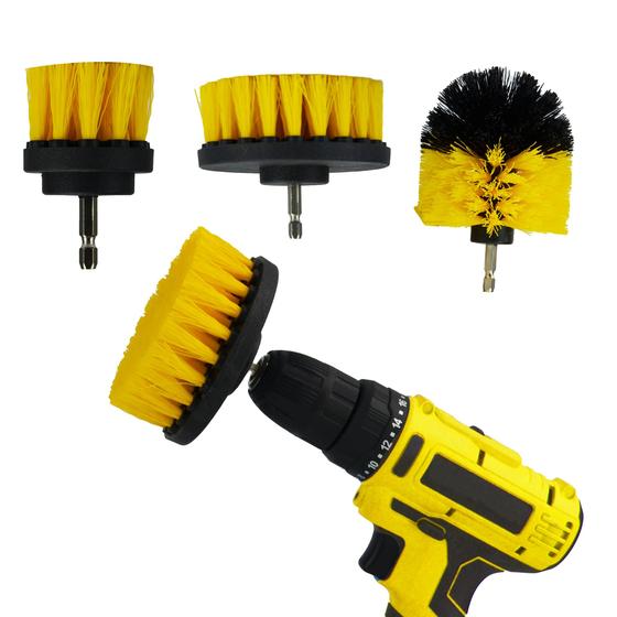 Kit Escovas Rotativa Para Furadeira Limpeza Pesada Pisos Azulejo Pia ...