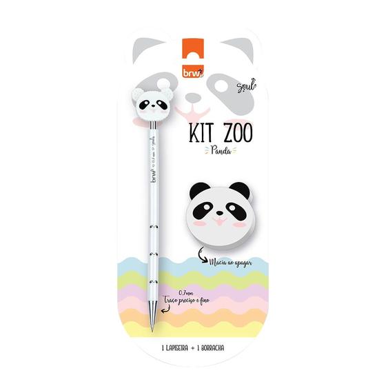 Imagem de Kit Escrita Brw Zoo Panda com Lapiseira 0.7mm e Borracha