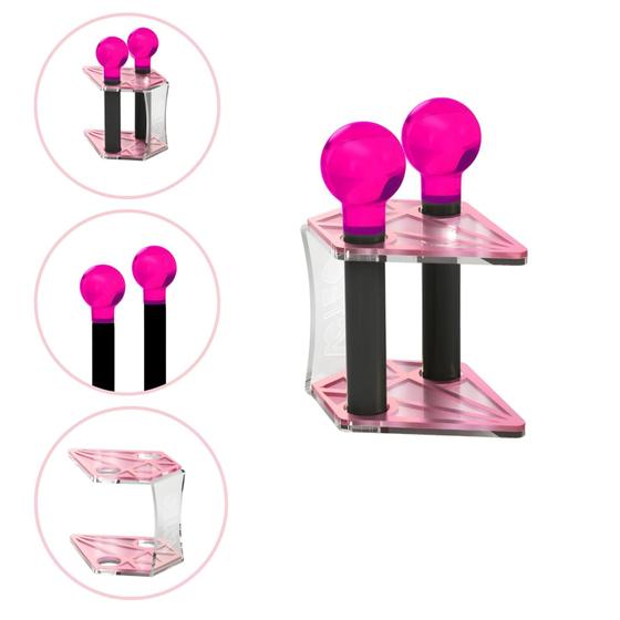 Imagem de Kit Esfera Coloridas 1 Par Rosa Com Rack Diamante