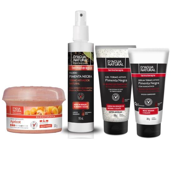 Imagem de Kit esfoliante apricot forte 300g e kit termoterapico pimenta negra