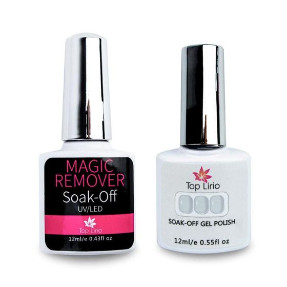 Imagem de Kit Esmalte Em Gel Renda Soak Off + Magic Remover Top Lírio