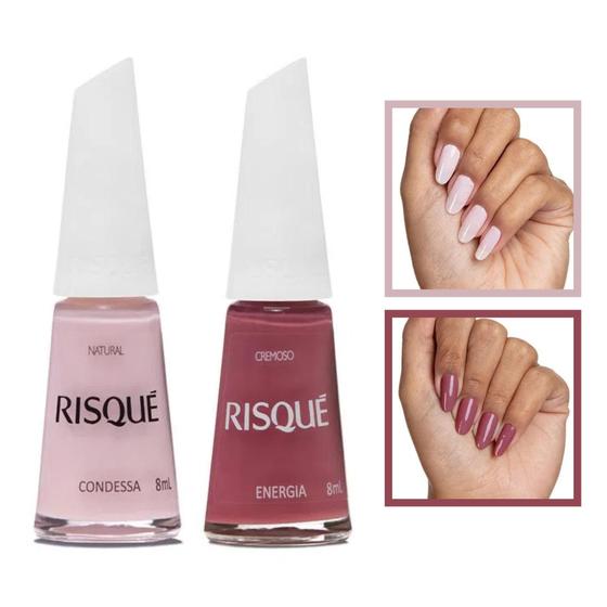 Kit Esmalte Risque Combinação Misturinha Condessa + Energia Menor preço em Kit Esmalte Risque Combinação Misturinha Condessa + Energia