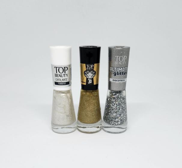 Imagem de Kit Esmalte Top Beauty Coleção Favorita 39 Dourado -3 und