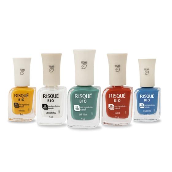 Imagem de Kit Esmaltes Risqué BIO - 5 Cores