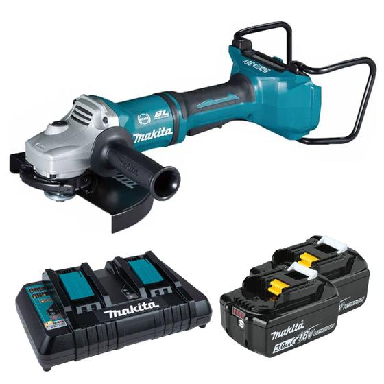 Imagem de Kit Esmerilhadeira 9" 36v Dga900 18+18 Bl + 2 Baterias + Carregador 110v - Makita