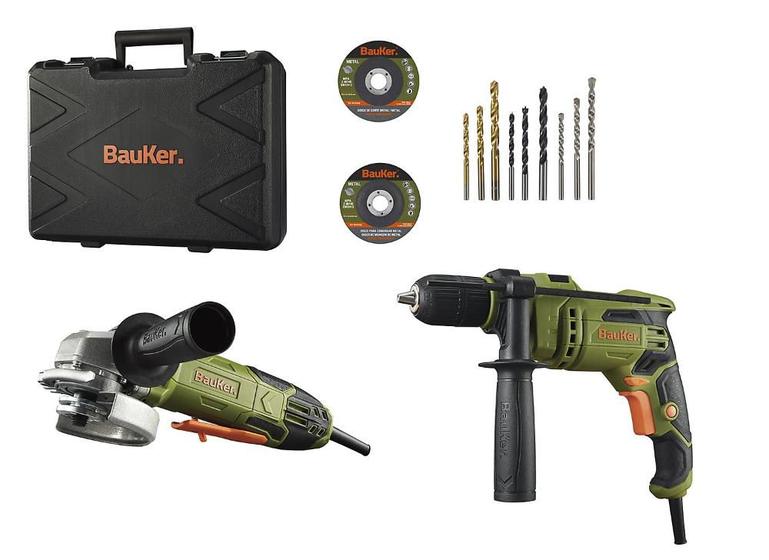 Kit Esmerilhadeira Angular 4.1/2" 820W e Furadeira Impacto 1/2" 650W 220V com Acessórios e Maleta Menor preço em Kit Esmerilhadeira Angular 4.1/2" 820W e Furadeira Impacto 1/2" 650W 220V com Acessórios e Maleta