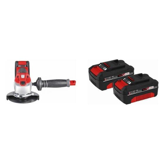 Imagem de Kit Esmerilhadeira Angular a Bateria Te-ag 18/115 Solo Einhell com Kit Bateria Power X-change 2 Unid Preto