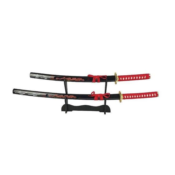 Imagem de Kit Espada Katana Coleção Decoração Suporte Mesa Cosplay