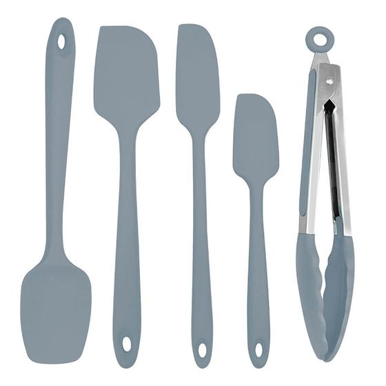 Imagem de Kit espatulas de silicone linha profissional c pegador inox