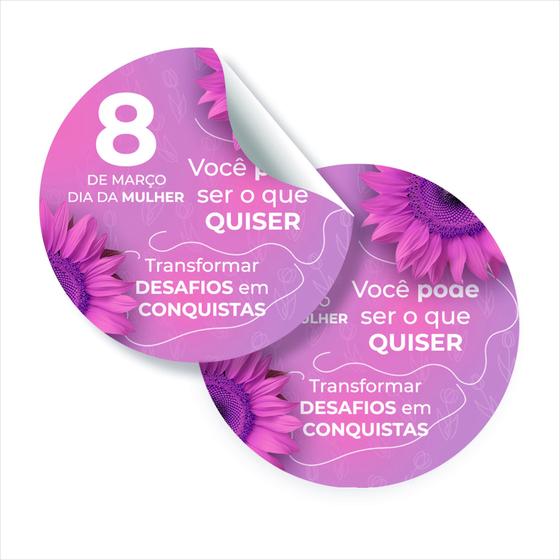 Imagem de kit especial 50 adesivos para reconhecer o dia das mulheres