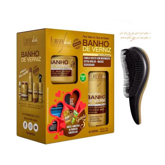 Imagem de Kit Especial Banho de Verniz Forever Liss com Sachê + Escova