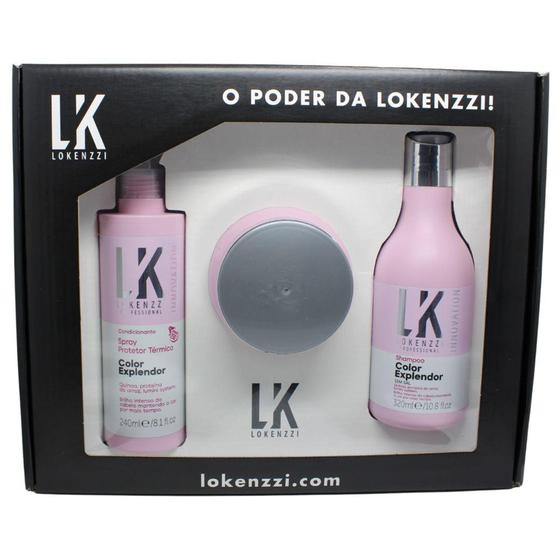 Imagem de Kit Especial Lokenzzi Color Explendor Shampoo Spray Mascara