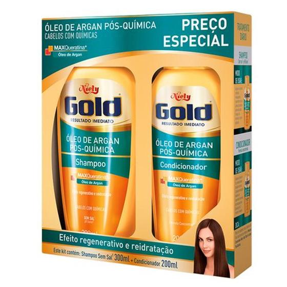 Imagem de Kit Especial Shampoo + Condicionador Niely Gold Óleo de Argan