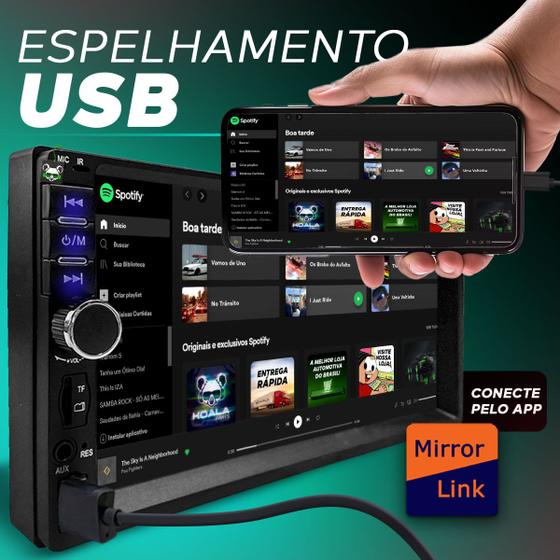 Imagem de Kit Espelhamento Android Ios Strada/Palio/Siena/Weekend 2002 03 04 05 06 07 08 09 10 11 12 13 2014