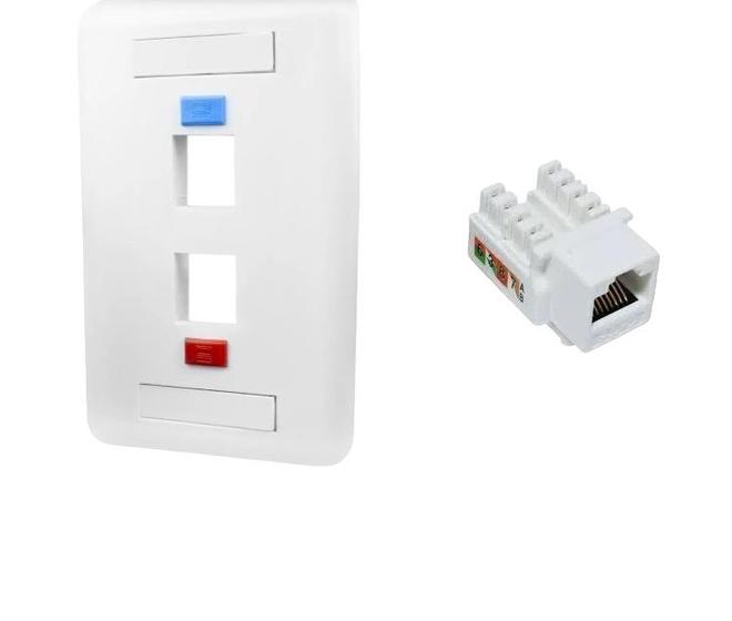 Kit Espelho 4x2 C/ 01 Conector Fêmea Rj45 Keystone CAT6 Rede Menor preço em Kit Espelho 4x2 C/ 01 Conector Fêmea Rj45 Keystone CAT6 Rede