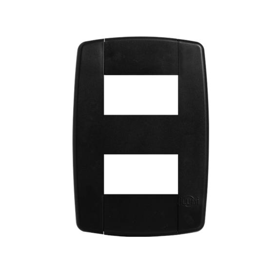 Imagem de KIT - Espelho 4x2 com 2 Módulos Tomada 20A 250V + 1 Módulo de tomada USB - Preto - ILUMI