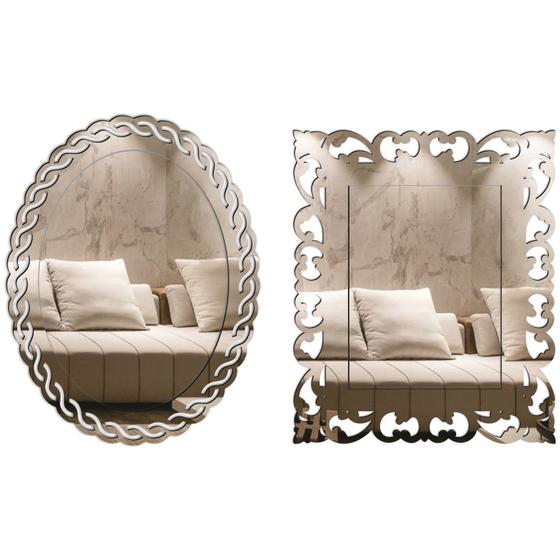 Imagem de Kit Espelho Decorativo Veneziano 3869 E 3802