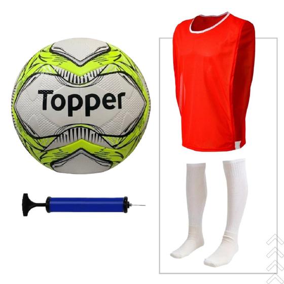 Imagem de Kit esportivo futebol completo - bola + bomba, colete e meiao 