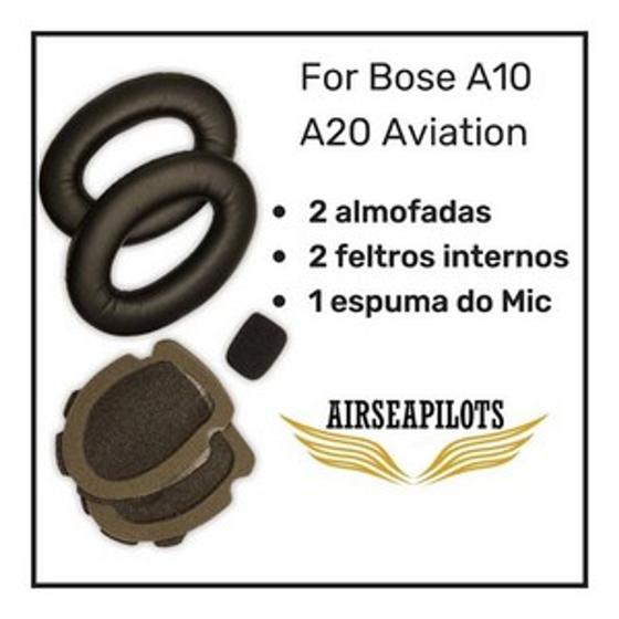 Imagem de Kit Espuma Aviation Headset Bose A10 A20 Com Espuma do Microfone 
