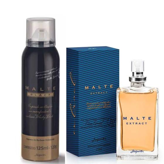 Imagem de Kit Espuma de Barbear Malte Black 125 ml/120g + Deo Colônia Malte Extract 25ml - Jequiti