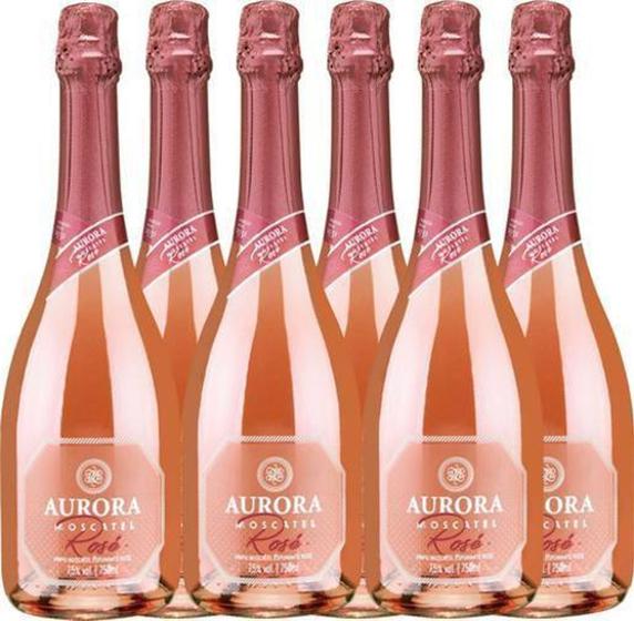 Imagem de Kit Espumante Aurora Rose Moscatel C/6 Un 750 Ml