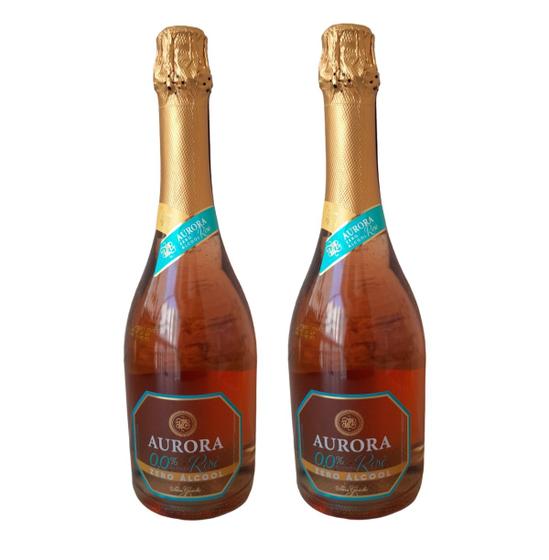 Imagem de Kit Espumante Aurora Rosé Zero Álcool 750ml 2 unidades