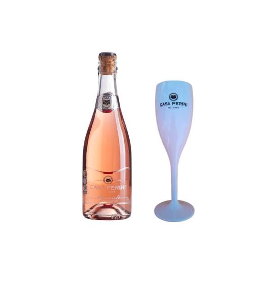 Imagem de Kit Espumante Casa Perini Aquarela Rosé 750ml + Taça 180ml