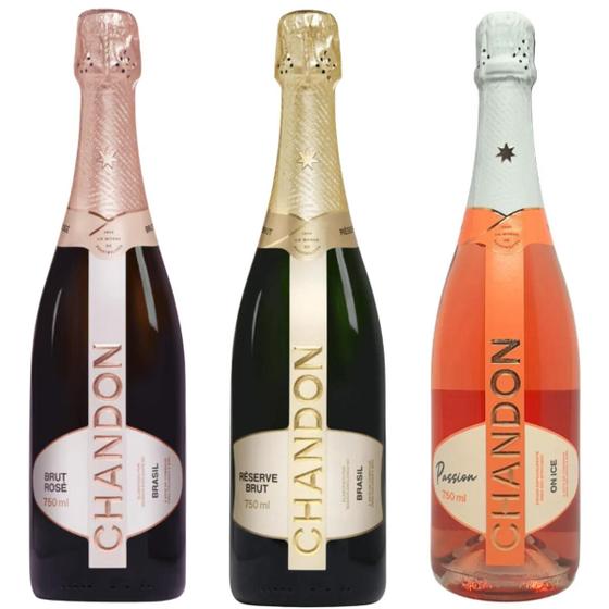 Imagem de Kit Espumante Chandon Brut, Rosé e Passion