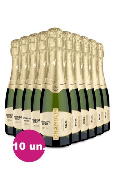 Kit Espumantes Baby Chandon Réserve Brut 187ml 10 Garrafas Menor preço em Kit Espumantes Baby Chandon Réserve Brut 187ml 10 Garrafas