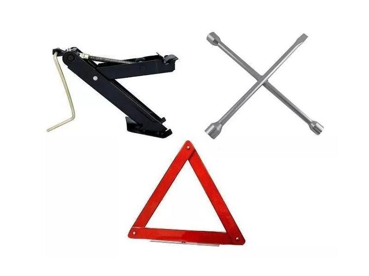 Kit Estepe Macaco Joelho com Chave Cruz e Triangulo Menor preço em Kit Estepe Macaco Joelho com Chave Cruz e Triangulo