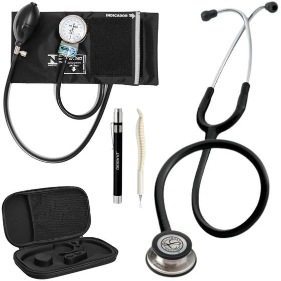 Imagem de Kit Estetoscópio Littmann Classic III + Esfigmomanômetro + Case + Lanterna Clínica + Caneta de Osso