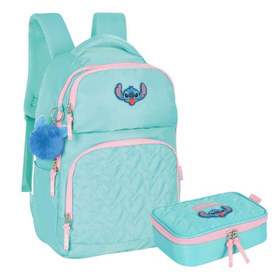 Imagem de Kit Estojo Box + Mochila de Costas Juvenil Stitch Oficial